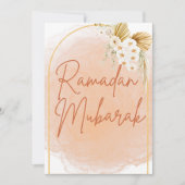 Waterverf Floral Lijst Script Ramadan Mubarak Kaart (Voorkant)