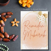 Waterverf Floral Lijst Script Ramadan Mubarak Kaart