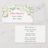 Waterverf Floral Lijst Visitekaartje (Voorkant / Achterkant)