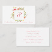 Waterverf Floral Lijst Visitekaartje (Voorkant / Achterkant)