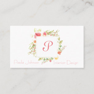 Waterverf Floral Lijst Visitekaartje