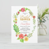 Waterverf Floral Lijst Vrijgezellenfeest Kaart (Staand voorkant)