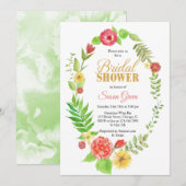 Waterverf Floral Lijst Vrijgezellenfeest Kaart (Voorkant / Achterkant)