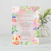 Waterverf Floral Lijst Weddenschap Kaart (Staand voorkant)