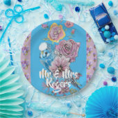 Waterverf floral lila Wedding Paper Bord (Feest)
