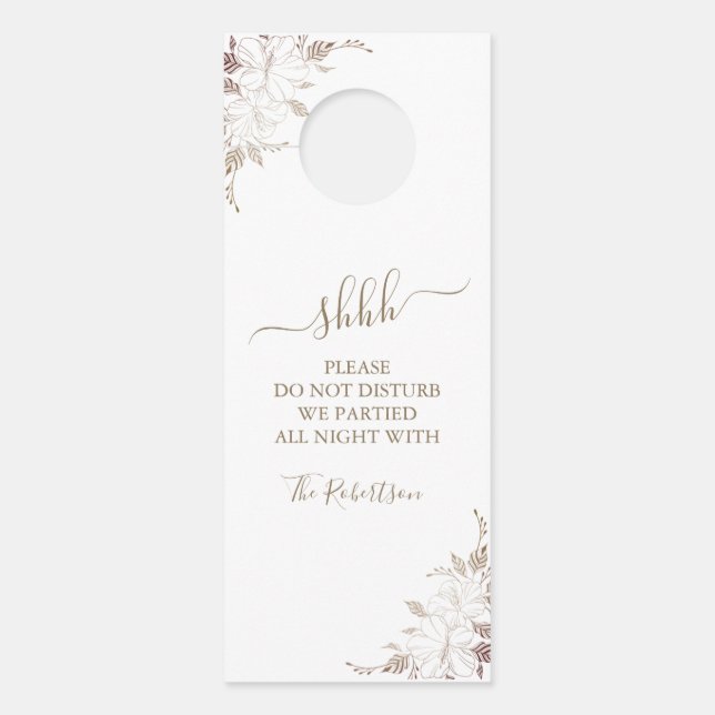 Waterverf Floral Lines Wedding door Hanger (Voorkant)