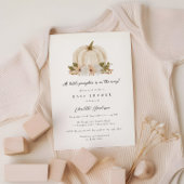 Waterverf Floral Little Pumpkin Baby shower Kaart