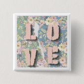 Waterverf Floral LOVE Button (Voorkant)