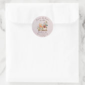 Waterverf Floral Love Story Book Wedding Ronde Sticker (Tas)