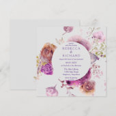 Waterverf Floral Majesty Wedding Kaart (Voorkant / Achterkant)