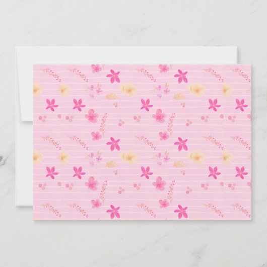 Waterverf Floral Mam Baby Monkey Baby Girl Shower Kaart (Achterkant)