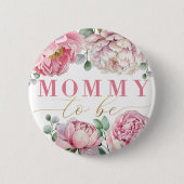 Waterverf Floral "Mama to Be" Baby shower Button (Voorkant)