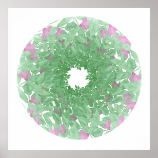 Waterverf Floral Mandala Poster