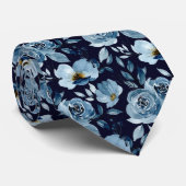 Waterverf Floral Mannen Stropdas (Opgerold)