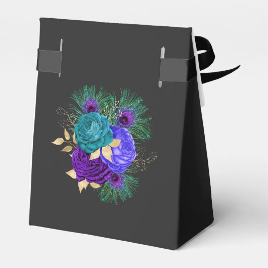 Waterverf Floral Mardi Gras Quinceañera Bedankdoosjes (Achterkant)