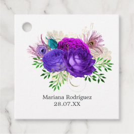Waterverf Floral Mardi Gras Quinceañera Bedankjes Labels