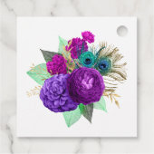 Waterverf Floral Mardi Gras Quinceañera Bedankjes Labels (Achterkant)