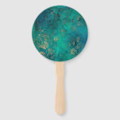 Waterverf Floral Mardi Gras Quinceañera Handwaaier (Achterkant)