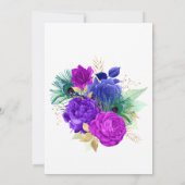 Waterverf Floral Mardi Gras Quinceañera Kaart (Achterkant)