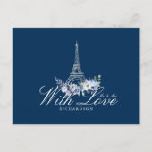 Waterverf Floral marinevrouw  Eiffel Briefkaart (Voorkant)