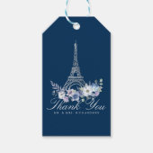 Waterverf Floral marinevrouw  Eiffel Cadeaulabel (Voorkant)
