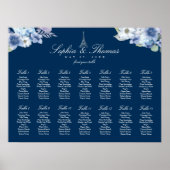 Waterverf Floral marinevrouw  Eiffel Poster (Voorkant)