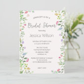 Waterverf Floral Meadow Vrijgezellenfeest Kaart (Staand voorkant)