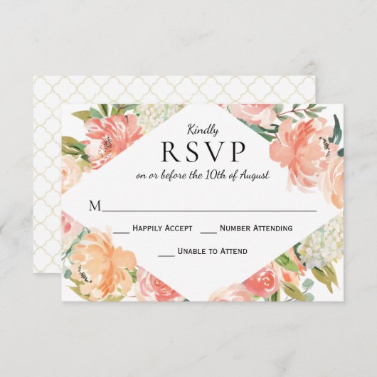 Waterverf Floral Medley RSVP (Voorkant / Achterkant)