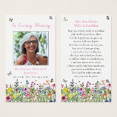 Waterverf Floral Memorial Funeral Prayer Kaart (Voorkant /achterkant)