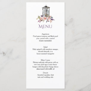Waterverf Floral menu-kaarten van de Strijkdroog Menu