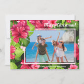 Waterverf Floral Merry-kerstfoto Feestdagenkaart (Voorkant)