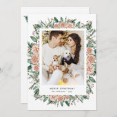 waterverf floral merry kerstkaart (Voorkant / Achterkant)