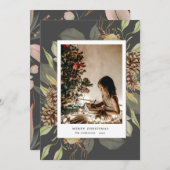 waterverf floral merry kerstkaart (Voorkant / Achterkant)