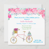 Waterverf Floral met fiets Kaart (Voorkant)