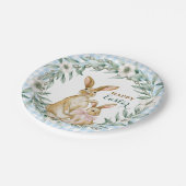 Waterverf Floral met Happy Pasen Papieren Bordje (Gekanteld)