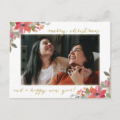 Waterverf Floral met Kerstmis Briefkaart (Voorkant)