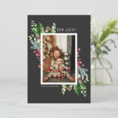 Waterverf Floral met Kerstmis Feestdagenkaart (Staand voorkant)