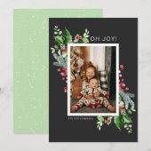 Waterverf Floral met Kerstmis Feestdagenkaart (Voorkant / Achterkant)