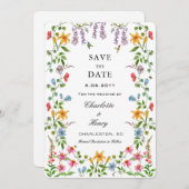 Waterverf Floral met Photo Wedding Save the date (Voorkant / Achterkant)