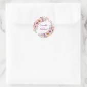 Waterverf Floral met Roos Gold Ronde Sticker (Tas)