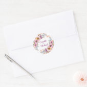 Waterverf Floral met Roos Gold Ronde Sticker (Envelop)