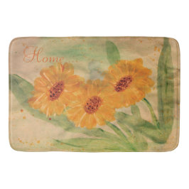 Waterverf Floral met Taupe Badmat