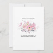 Waterverf Floral met Uw Foto sparen de Datum Save The Date (Achterkant)