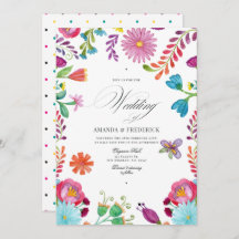 Waterverf Floral Mexican Fiesta QR Code Weddenscha