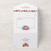 Waterverf Floral Mexican Fiesta Wedding All In One Uitnodiging (Buitenkant)