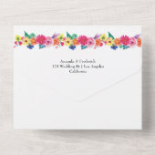 Waterverf Floral Mexican Fiesta Wedding All In One Uitnodiging (Achterkant)