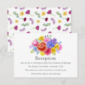 Waterverf Floral Mexican Fiesta Wedding Reception Informatiekaartje (Voorkant / Achterkant)