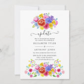Waterverf Floral Mexican Fiesta Wedding Update Kaart (Voorkant)
