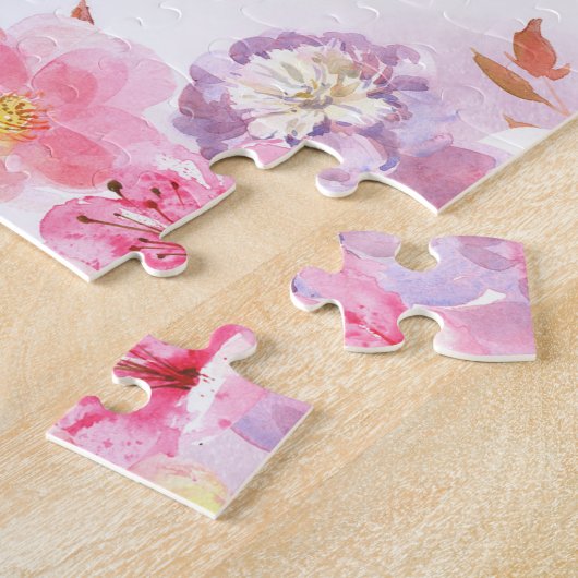 Waterverf Floral, mijn ziel vindt rust - PS 62:1 Legpuzzel (Zijkant)