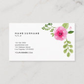 Waterverf Floral Minimalist Modern Appointment Visitekaartje (Achterkant)